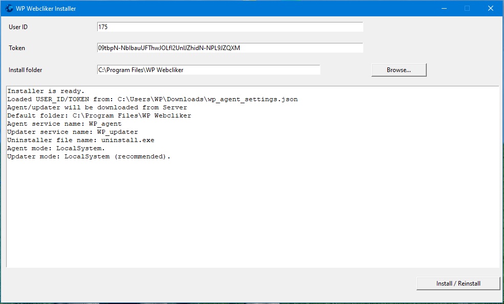 WebClick installer