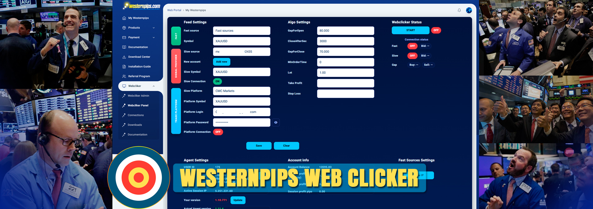 Westernpips WebClick – latency arbitrage for web platforms
