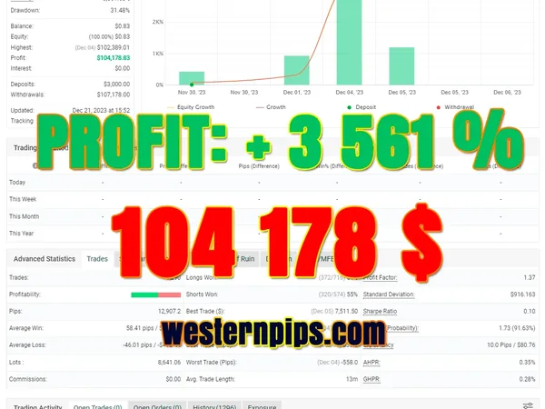 Myfxbook statement: +104 178 $ profit, February 2024